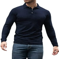Paille gumba Polo majice za muškarce Fall Slim Fit s dugim rukavima Henley majica Poslovni casual vrhovi