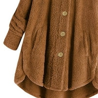 Plus veličine plišani ženski kaput vrhovi jakne od jakne od vune labavi kapuljač kapuljača