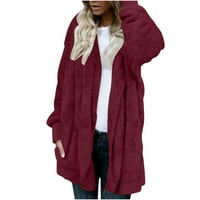 Sawvnm plus veličine kaput modne žene odijelo dugih rukava Čvrsta odjeća drži tople zimske vrhove kaputi