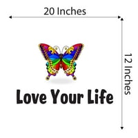 Leptir Zidna decal Love Tvoj život Monarch Leptir Rainbow Obojeni Dekal Umjetnost Distribuirana citata