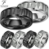 Volfram Carbide srebrna ili crna lica dizajn dizajna visoki poljski vjenčani prsten za vjenčanje Muške žene w free graving