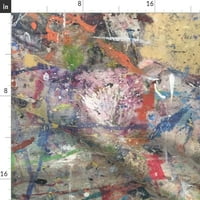 Štampani čaj ručnik, platno pamučno platno - sažetak Grunge grafiti uznemirena slika boja boje urbana tekstura Ispis ukrasni kuhinjski ručnik sa kašikom