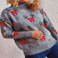 Džemper za žene za božićne vile otisnute žene džemperi polutvrdvi dugi rukavi pleteni pulover vrhovi alsol lamesa