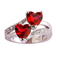 Clearsance Cubic Zirconia prstenovi, prstenovi za žene djevojke, dvostruko oblikovanje cirkona za jarkov za čišćenje žirkona, za žene djevojke rođendan godišnjica nakit djeveruše poklon vjenčani prstenovi poklon na