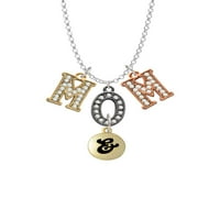 Delight nakit Goldtone Capital Pismo - & - šljunčani disk - Multi-obojena kristalna mama šarm ogrlica