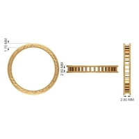 Žene 0. CT Black Ony Puni vječni prsten u obliku kanala, pravi crni prsten od zlatnog zlata, 14k žuto zlato, US 3,50