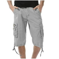 Puntoco muške kratke hlače za klirens veličine Multi džep teretni pantalone labave pantalone ravno hlače za noge