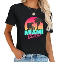 Majami plaža Grafička ženska majica, meka i rastezljiva za udobnost i moderan izgled