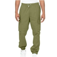 Muškarci Solidan casual više džepova na otvorenom fitness hlače teretni hlače pantalone