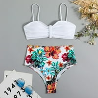 Ženski kupaći kostimi Print Bikinis Push Up Bikini Set Dvije plažne kupaće kostim za kupanje za kupaće