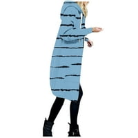 Zimski kaputi za žene plus veličine čišćenje Ženska jakna sa kapuljačom cvjetna štampa Zip Džep za dugi