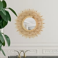 Prirodni kreativni kućni dekor viseći papir konop zidni krug suncobranskog oblika cvijeća ogledalo