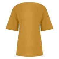Gotyou Prevelizirani retro majica za cvijeće za žene kratki rukav Crew Crte Majice Yellow XXXXXL