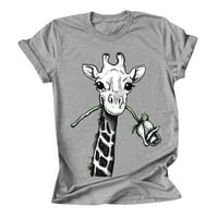 Slatki vrhovi za žene Trendy izlasci, žene žirafe Thirts kratki rukav vrhovi plus veličina proljetne trendi majice