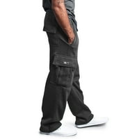 Muške hlače užasne struine labave struine, čvrste džepne pantalone u boji labavi sportski pantalone