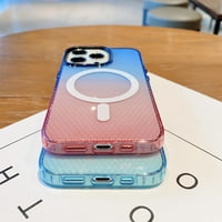 Samimore za iPhone Pro MA futrola, uzorak saća ultra jasan tanak gradijentni magnetni poklopac za iPhone Pro mag sa magsafe bežičnom punjenjem u apsorpciji TPU zaštita, plava + crvena