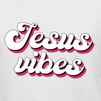 Divlji Bobby Isus vibracije inspirativno kršćanski ženski junior fit v-izrez Tee, bijeli, x-veliki