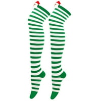 Zimske košulje ponude za dane Žene Božićne duge cijevi Čarape za koljene prugaste podvezice Slatka dodatna oprema Božićna zabava, bijela, jedna veličina