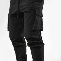 Hwmodou muške teretne hlače od pune boje labave plus veličine više džepova Fitness Udobno trčanje trčanje
