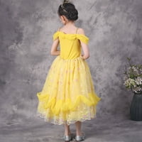 Little Girls Princess žuta party kostim od ramena haljina s dodacima