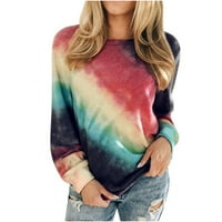 Ženski pulover vrhovi modne tiskane labave ležerne tunike majica dugih rukava okrugla vrat casual bluza