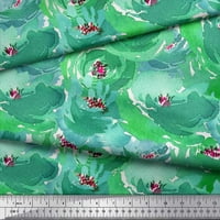 Soimoi Green Viscose šifon tkanina cvijeća akvarel za vodu Ispiši šivanje tkanine BTY Wide