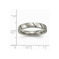 Sivi titanijumski prsten za vjenčanje polirano uređen