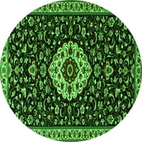 Ahgly Company u zatvorenom okruglom medaljonima Zelene tradicionalne prostirke, 6 'okruglo