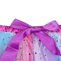 TODDLER Djevojke za djecu Rufflled elastična visoka struka Tutu Tutu suknja Pearl Sequin Bow Princess Party Casual Outfit Purple 2- godina