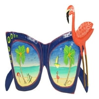 Plave sunčane naočale sa flamingo haitijskim metalnim zidnim dekorom