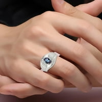 * Rylos jednostavno elegantan prekrasan simulirani alexandrit mistic topaz & dijamantni prsten - juni rođendan * 14k bijelo zlato