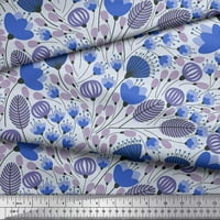 Soimoi Blue Heavy Canvas Tkaninski umjetnički cvjetni tkanini otisci sa dvorištem širom