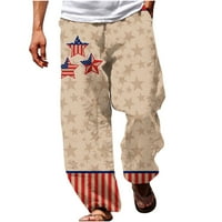 Honeeladyy muške ljetne casual modne nezavisnosti 3.D 3D štampanje elastičnih struka ravne pantalone Muške dugene