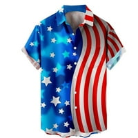 Muška modna dana nezavisnosti zastava 3D digitalni tisak Personalizirani modni rever dugme T majica