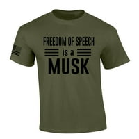 Muške patriotske majice sloboda govora je minimalistički pruge mošus Elon grafički kratki rukav majica Grafički tee-vojnici