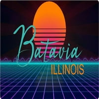 Batavia Illinois Vinil Decal Stiker Retro Neon Dizajn