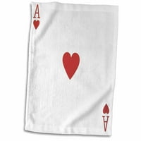 3Droza ACE of Hearts Reath Card - Crveno srce - pokloni za kartice Igrači igrači poker Bridge Games - Ručnik, prema