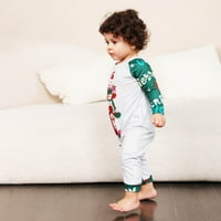 Zkozptok Porodica Božićne pidžame Podudaranje postavlja Xmas Usklađivanje PJS za odrasle Kids Kuća za odmor Xmas Porodična kupaonica Set Toddler, zelena beba, 18 meseci
