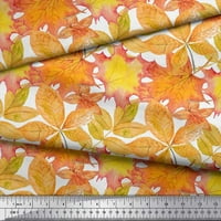 Soimoi Yellowpolyester Georgette tkanina jesen lišće tiskati šivanje tkanine širine