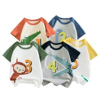 Toddler Boys 'kratki rukovi TEES Pamuk Casual Graphic Crewneck Ljeto TOP Odjeća Majice