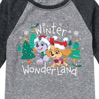 Palol Paw - zimska čudesna zemlja - grafička majica mališana i omladine Raglan