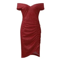 Haljine za žene plus veličine ženske bodycon V-izrez bez rukava s kratkim klasičnim bodycon haljinama vino 3xl