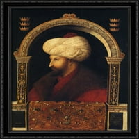 Sultan Mehmet II. Veliki crni ukrašeni drva ugrađena platna umjetnost Giovanni Bellini