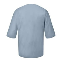 Košulja za čišćenje Miarhb Muška pamučna posteljina tri četvrtina rukava siva xxl