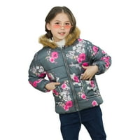Rovga Dječji kaput zimska jakna za djecu s kapuljačom s kapuljačom na modricu patentni patentni patentni