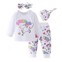 Maxcozy Newborn TODDLER BABY Girl Outfits Bodysuit Top + Legačka hlače postavljene sa šeširom 9-mjeseci