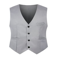 Paille muns odijelo prsluk V izrez kaput Solid Color Business prsluci Slim Fit Office Grey M