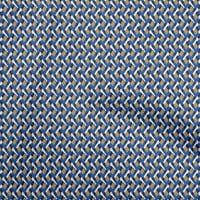 Onuone pamučne svilene plave tkanine Geometrijski šivanje zanatske projekte Tkanini otisci sa dvorištem