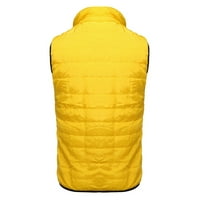 Muška jesen zimski patentni zatvarač modni pojas za prsluk u boji gornji kaput žuti xxl