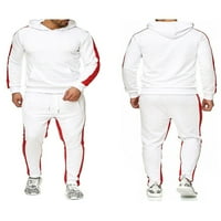 Glonme Muns Loungewear Dvije teretane Dugih rukava Početna odjeća Radni trenerka Lounge Outfit White XXXL